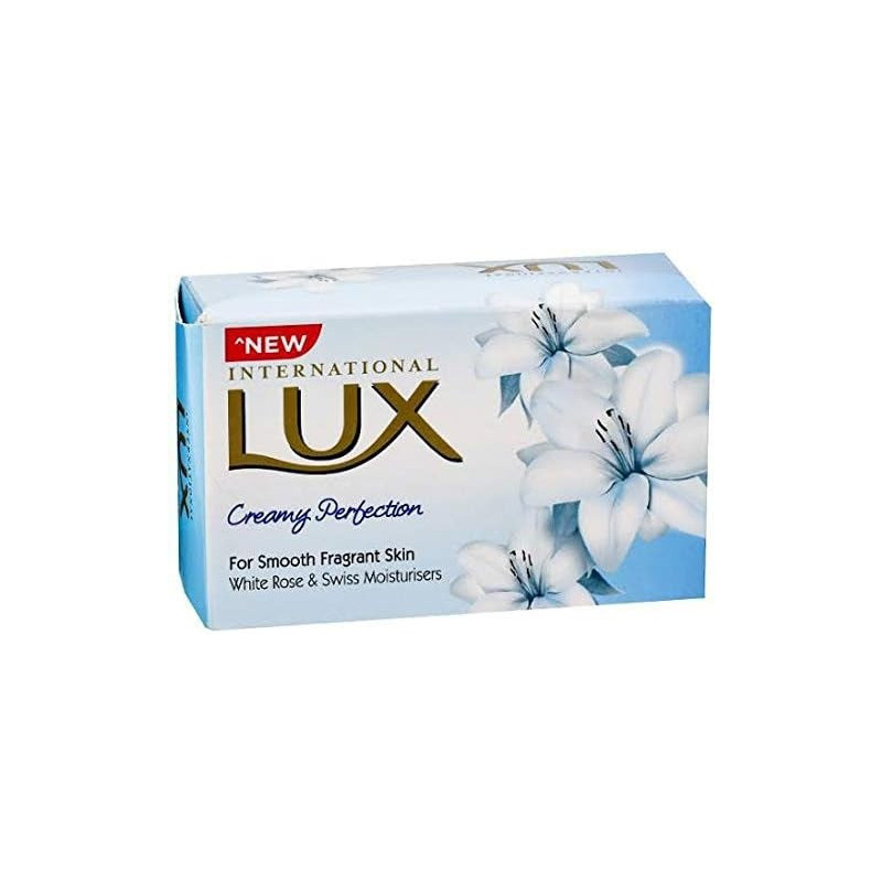 LUX International Creamy Perfection Soap Rose With Swiss Moisturizers And Delicate White Flower Scent, Pack of 3 x 75 g