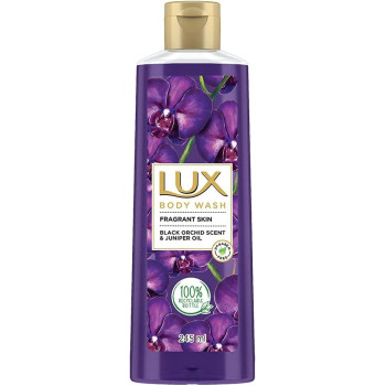 LUX Black Orchid Fragrance And Juniper Oil Bodywash, With Glycerine For Soft Skin, Long Lasting Fragrance, Paraben Free, 245 Ml