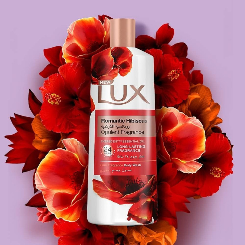 LUX Shower Gel Romantic Hibiscus, Lond-Lasting, 500ML Promo