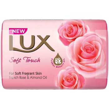 LUX Soft Touch For Soft Fragrant Soap Bars With French Rose And Almond Oil, 80g