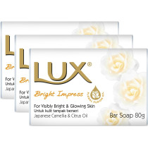 LUX Bright Impress Camellia And Citrus Oil Soap Bars, Pack 3 x 80 g Each