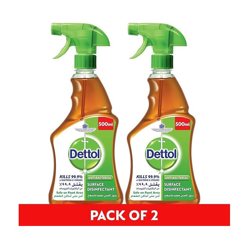 Dettol Antiseptic Trigger Antiseptic Solution, Twin Pack, 500Ml