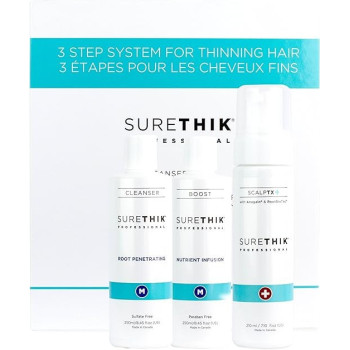 Surethik Professional 3-Step System Hair Loss Treatment Kit For Men, 205/210Ml