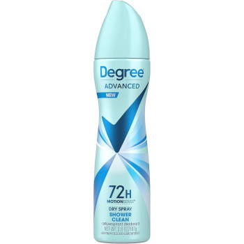 Degree Advanced Antiperspirant Deodorant Dry Spray 72-Hour Sweat And Odor Protection Shower Clean Deodorant Spray For Women With Motionsense Technology, 107 Grams