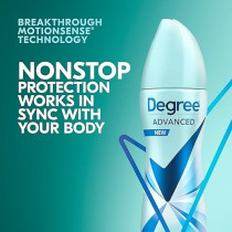 Degree Advanced Antiperspirant Deodorant Dry Spray 72-Hour Sweat And Odor Protection Shower Clean Deodorant Spray For Women With Motionsense Technology, 107 Grams