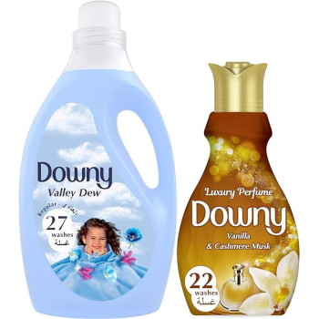 Downy Concentrate Fabric Softener Valley Dew, 3L And Downy Perfume Collection, 800 Ml