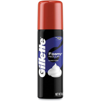 Gillette Foamy Shave Cream Regular 2 Ounce Enriched With Moisturizers, It Helps To Protect And Nourish The Skin, 12 Pieces