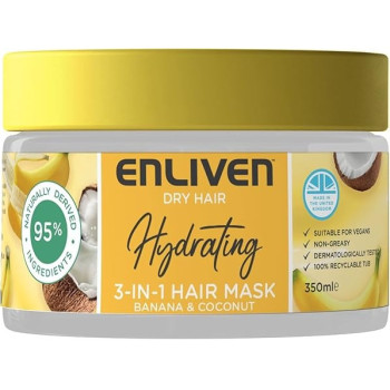 Enliven Dry Hair Hydrating 3 In 1 Hair Mask Banana And Coconut, 350 Ml