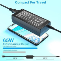 65W Laptop Charger For Dell Latitude 13 3301 3310 3390 14 3400 3410 3420 3490 15 3500 3510 3520 3590 Vostro 13 5301 5390 14 5401 5402 5490 15 3558 3559, Ul Listed Adapter
