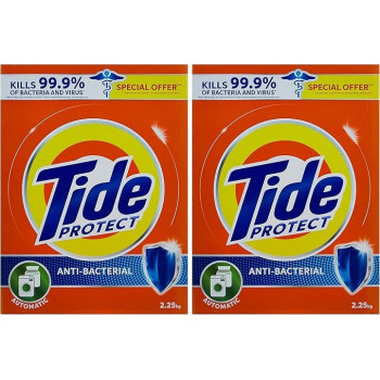 Tide Protect Antibacterial Laundry Detergent Automatic, 2.25Kg Dual Pack