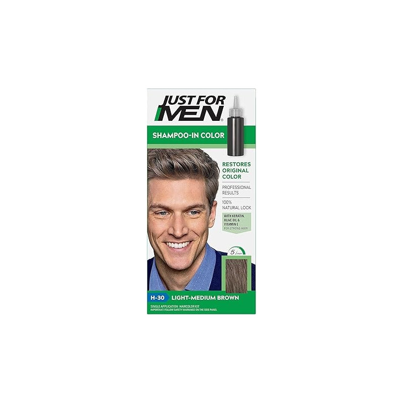 Just For Men Shampoo, In Hair Colour, Light Medium Brown, H-30