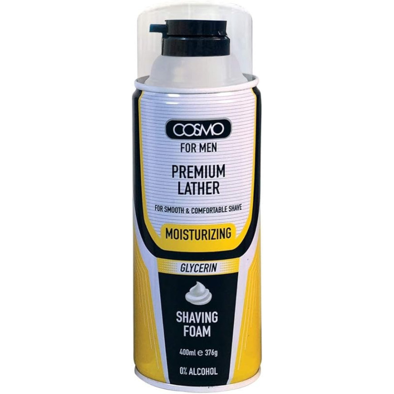 Cosmo For Men Premium Lather Shaving Foam, 400 Ml, Yellow