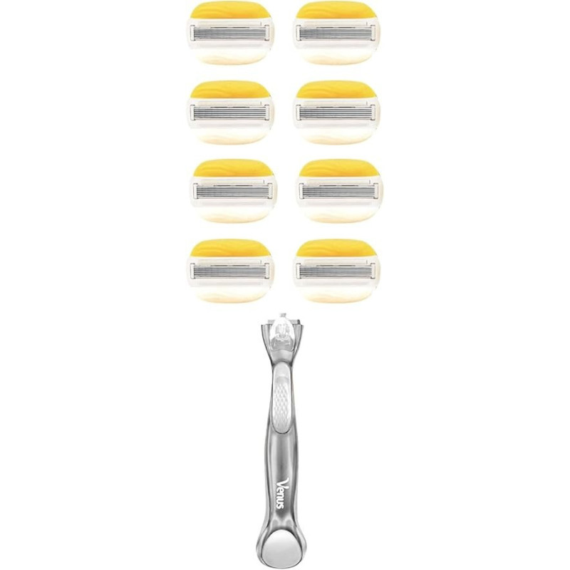 Venus Comfortglide Coconut Womens Razor Handle Plus 8 Blade Refills