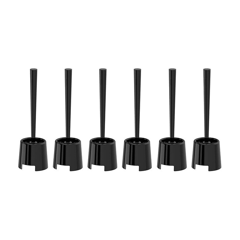 Ikea Bolmen Black Toilet Brush And Holder, Set Of 6