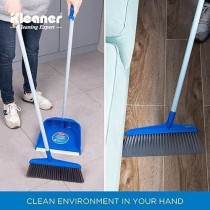 Kleaner Broom And Dustpan Set, Size 26Cm Width And 25Cm Deep Tpr Dustpan Edge 75Mm Bristle 75Cm Metal Handle