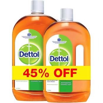 Dettol Antiseptic Disinfectant Liquid Cleaner, 2 Liter Plus 1 Liter