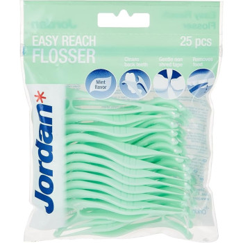 Jordan Easy Reach Dental Flosser Cool Mint, 25 Pieces
