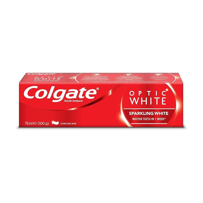 Colgate Fluoride Toothpaste Optic White Sparkling Mint, 75 ml