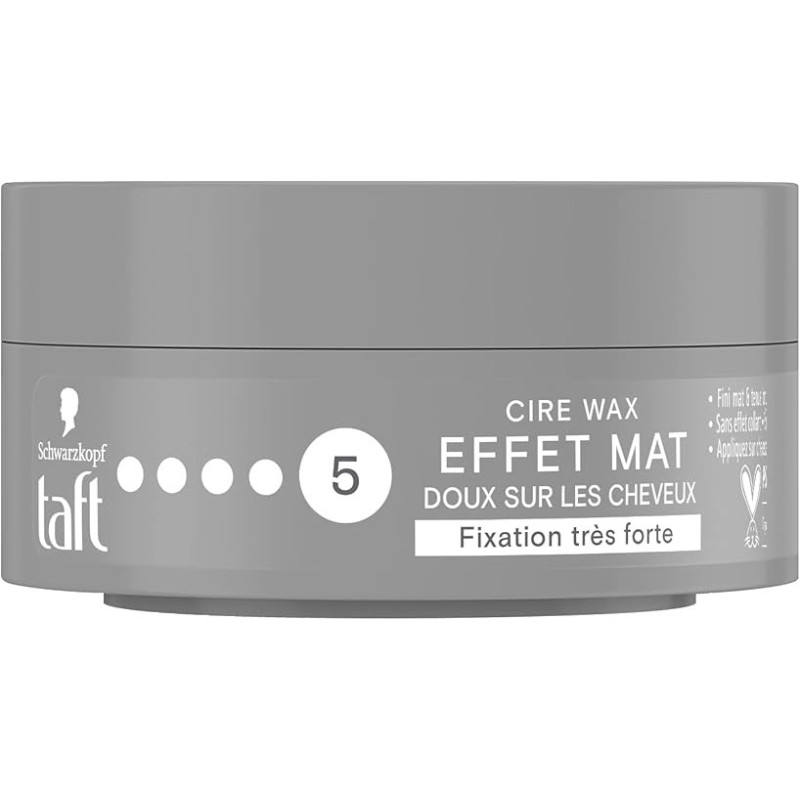 Schwarzkopf Taffeta Wax Hair Wax For Men Matte Effect 5 Strong Attachment Protects Hair From Drying Out Long Lasting 24 Hours Hold Hair Style, 75 ml