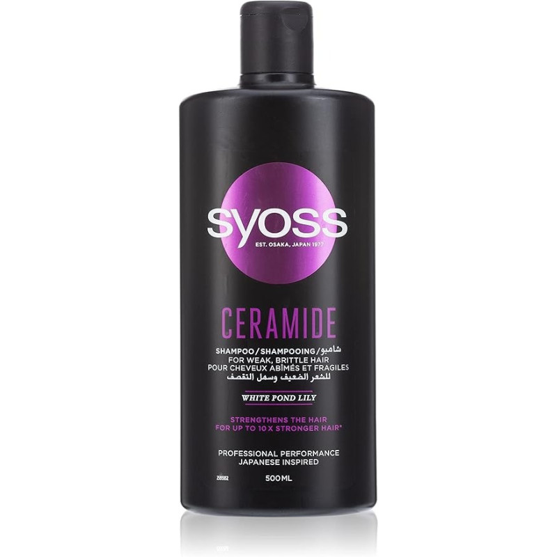 Syoss Ceramide Shampoo Up To 10x Stronger Hair, 500 ml
