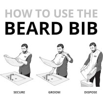 Beard King The Official Beard Bib Hair Clippings Catcher And Grooming Cape Apron, White