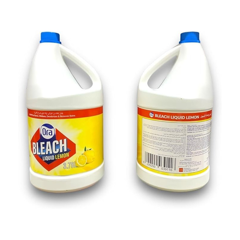 Ora Remove Germs, Stains Lemon Scent Liquid Bleach, 3.78 Litre