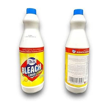 Ora Lemon Scent Remove Germs, Whitens, Stains Liquid Bleach, 970 ml