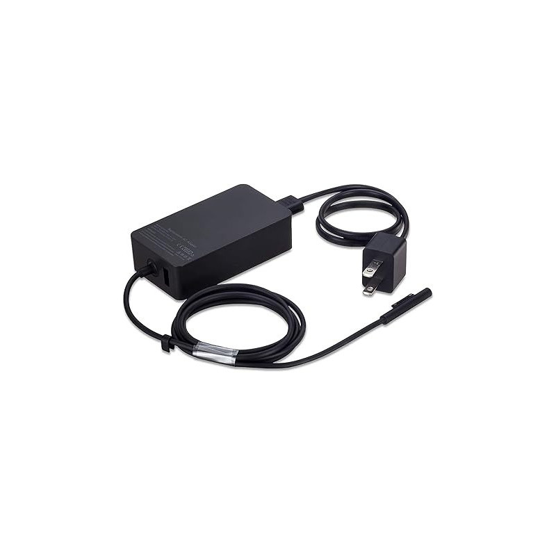 Runpower 65W 15V 4A Surface Book Ac Adapter Charger Fit For Microsoft Model 1706 Tablet Power Supply Jack 6Ft Cord With Usb, Black