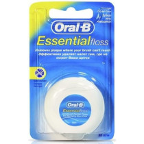 Oral-B Essential Dental Floss Unwaxed Natural And Smooth Glide Between Teeth, 50m, Pack Of 3