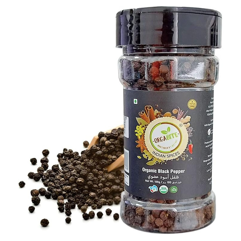 Orgabite Organic Black Pepper, 100g