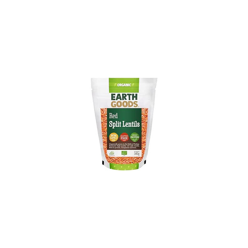 Earth Goods Organic Red Split Lentils, 340g