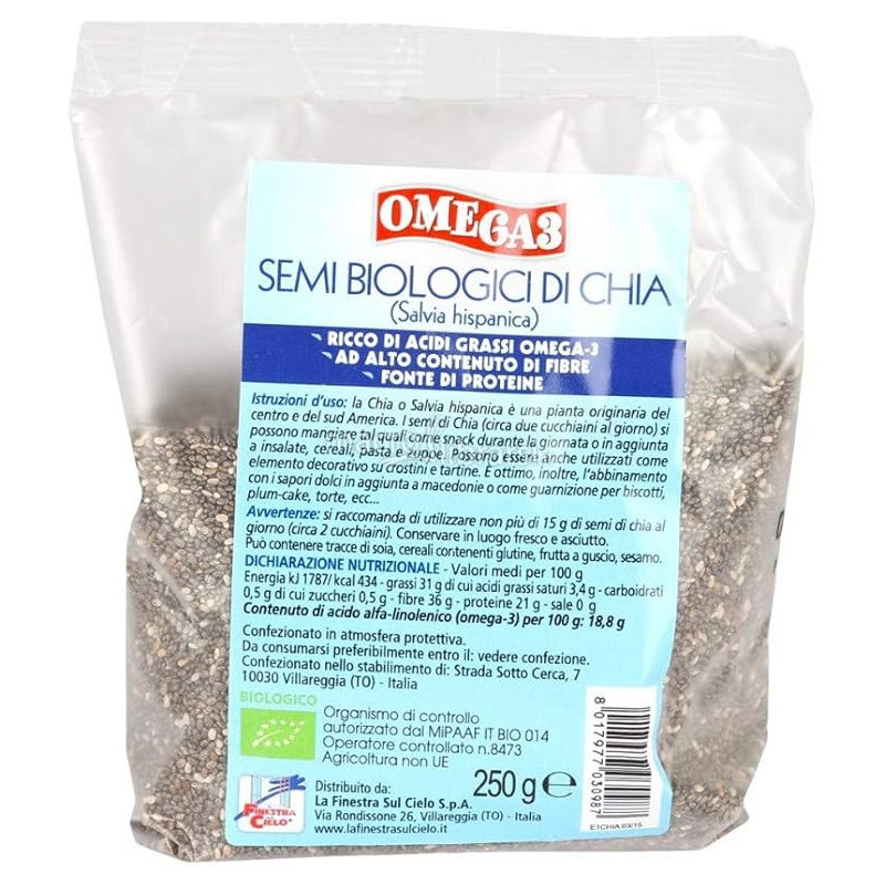La Finestra Organic Chia Seeds, 250g