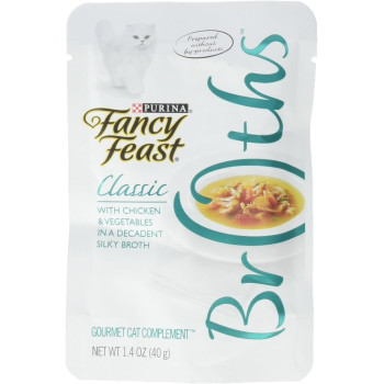 Purina Fancy Feast Classic Broths Chicken & Vegetable Wet Cat Food 40g X 12 pack