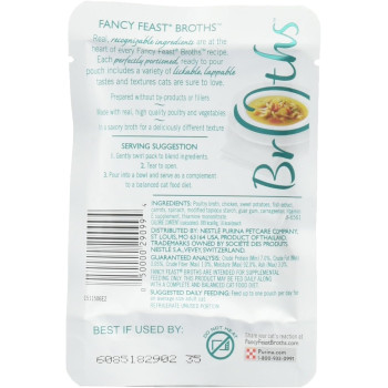 Purina Fancy Feast Classic Broths Chicken & Vegetable Wet Cat Food 40g X 12 pack