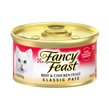 Purina Fancy Feast Beef and Chicken Classic Pate Wet Cat Food 85g X 12 pack