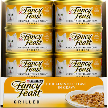 Purina Fancy Feast Grilled Chicken & Beef Wet Cat Food 85g X 12 pack