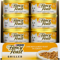Purina Fancy Feast Grilled Chicken & Beef Wet Cat Food 85g X 12 pack
