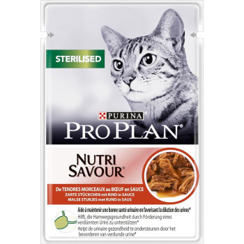 Purina Pro Plan Nutri Savour Sterilised Beef Wet Cat Food 85g X 12 pack