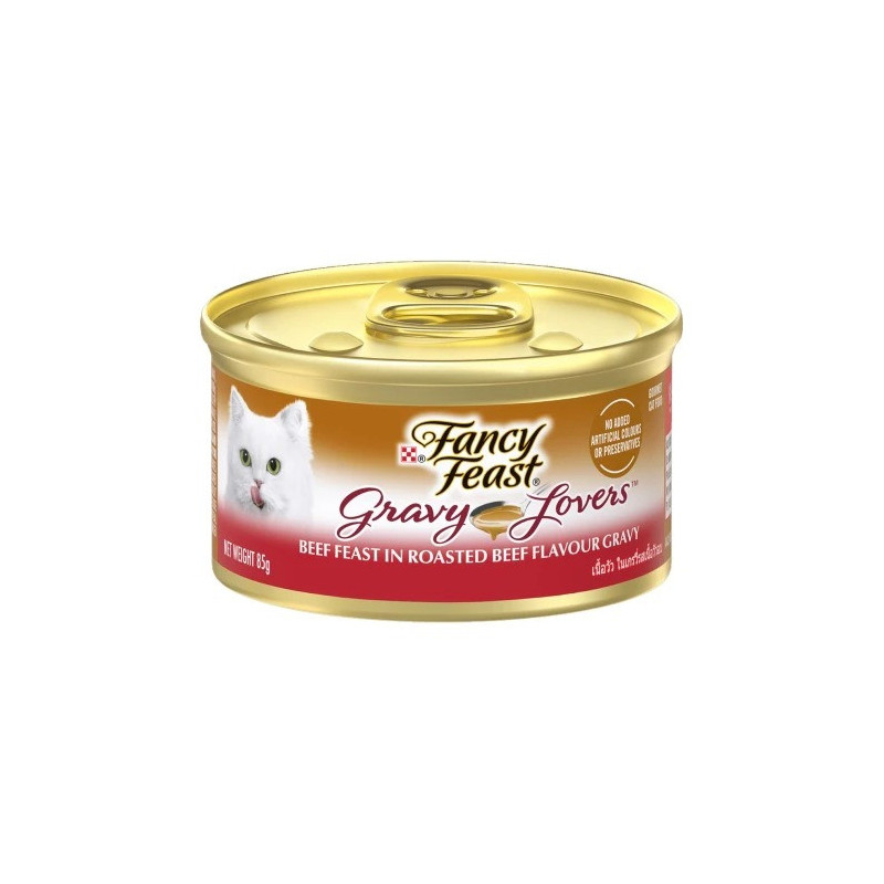 Purina Fancy Feast Gravy Lovers Beef Cat Wet Food 85g X 12 pack