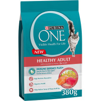 Purina ONE Healthy Adult Salmon & Tuna Cat Dry Food 380g x 8 pack
