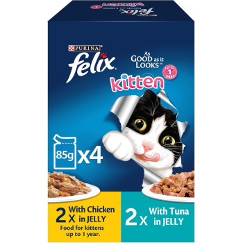 Purina Felix Kitten Chicken and Tuna Wet Cat Food 85 g x 4pc x 6 pack