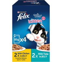 Purina Felix Kitten Chicken and Tuna Wet Cat Food 85 g x 4pc x 6 pack