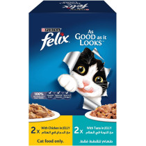 Purina Felix Adult Chicken and Tuna Wet Cat Food 85 g x 4pcs x 5 pack