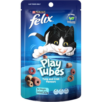 Purina Felix Play Tubes Tuna and Crab Cat Treats 50 g x 12 pack