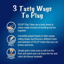 Purina Felix Play Tubes Tuna and Crab Cat Treats 50 g x 12 pack