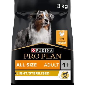 Purina Pro Plan Light/Sterilised with OptiItem Weight Chicken Adult Dry Dog Food 3 Kg