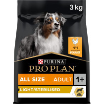 Purina Pro Plan Light/Sterilised with OptiItem Weight Chicken Adult Dry Dog Food 3 Kg