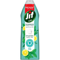 Jif Antibacterial Dishwashing Liquid For 100 Percentage Grease Removal, Mint And Lemon, Double Foam Power, 750ml