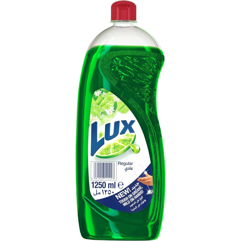 LUX Dishwash Liquid, For Sparkling Clean Dishes, Regular, Tough on Grease And Mild on Hands, 1250ml