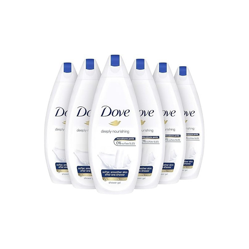 Dove Deeply Nourishing Moisturizing Shower Gel, 250 ml, Pack Of 6